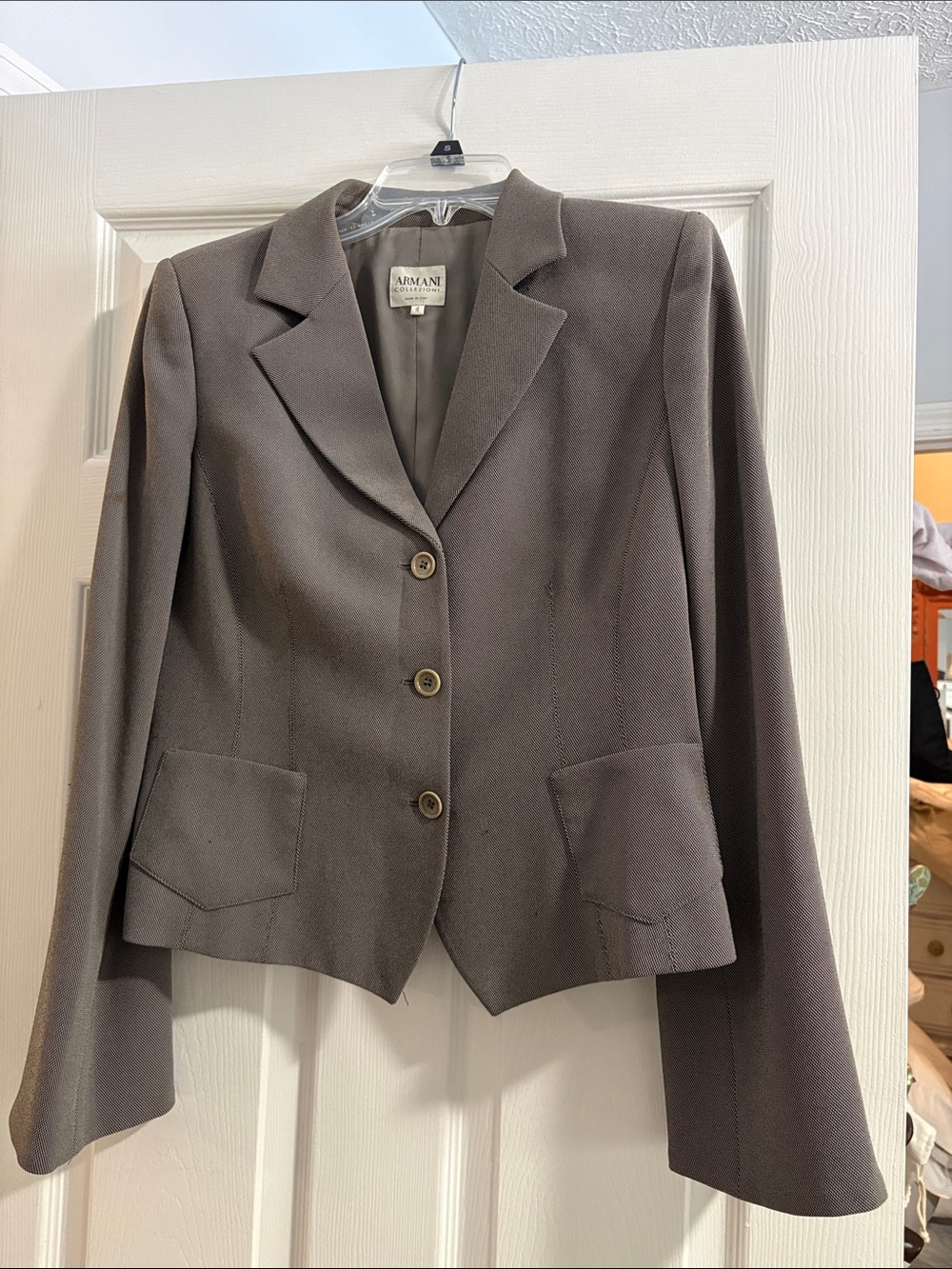 Armani Collezioni Women's Taupe Single-Breasted Blazer